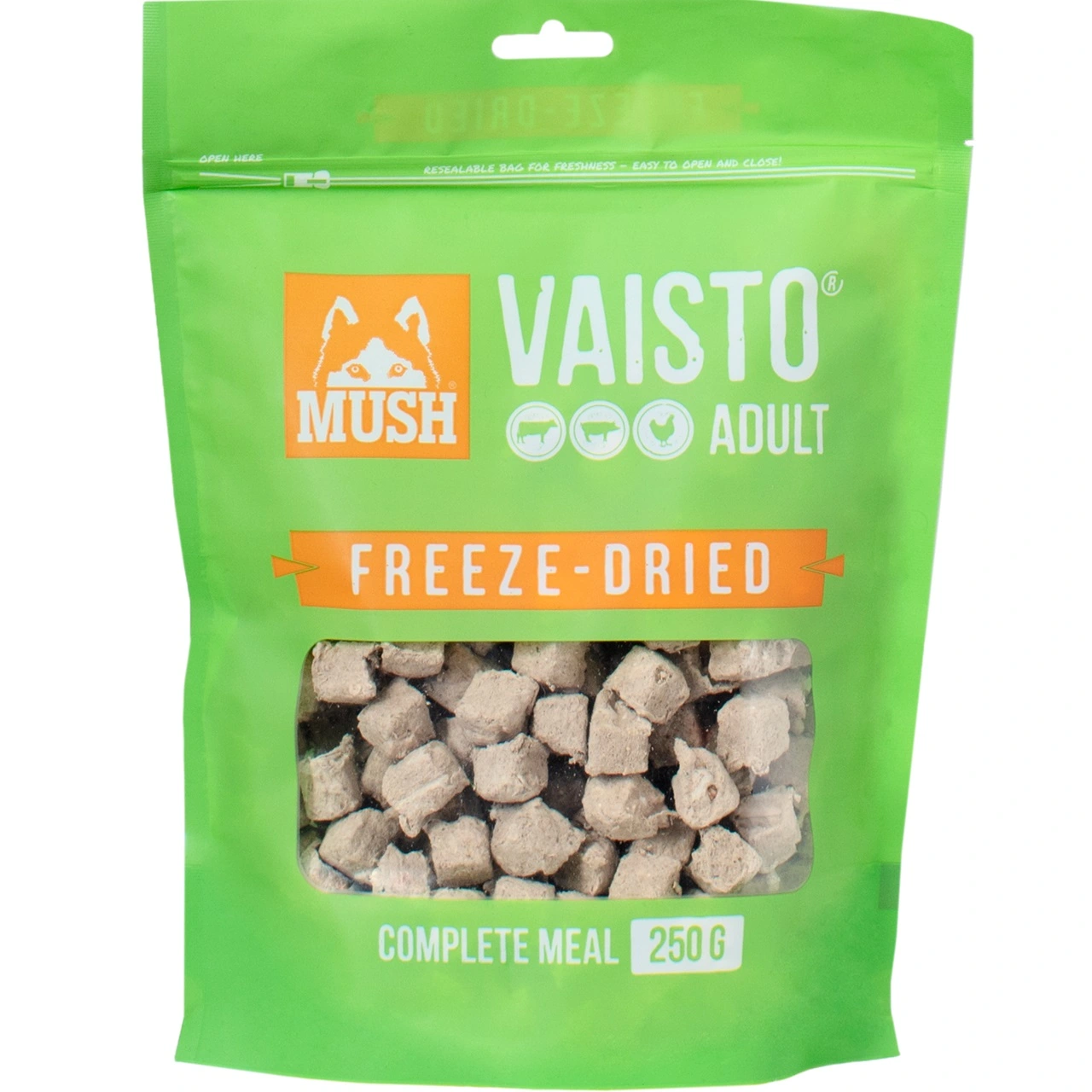 MUSH Vaisto Grøn Frysetørret - Råfoder til Hund 250 g